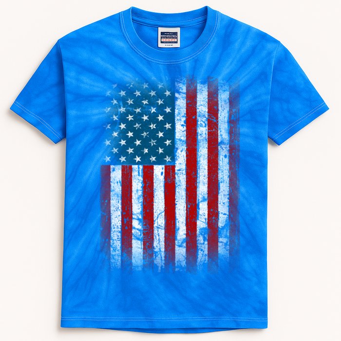 United States Of America Flag Distressed Patriotic Usa Flag Cool Gift Kids Tie-Dye T-Shirt