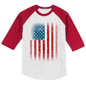 United States Of America Flag Distressed Patriotic Usa Flag Cool Gift Kids Colorblock Raglan Jersey