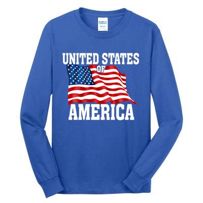 United States Of America Us Flag 4th Of July Gift Tall Long Sleeve T-Shirt