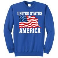 United States Of America Us Flag 4th Of July Gift Tall Sweatshirt