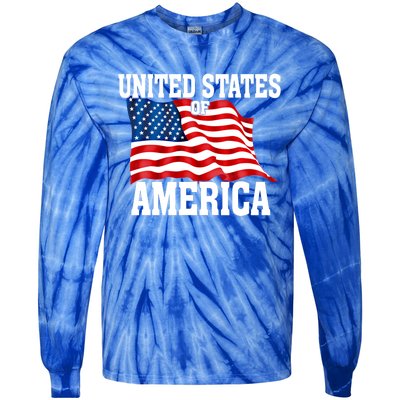 United States Of America Us Flag 4th Of July Gift Tie-Dye Long Sleeve Shirt