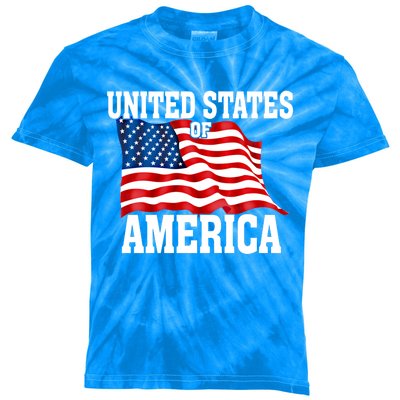 United States Of America Us Flag 4th Of July Gift Kids Tie-Dye T-Shirt