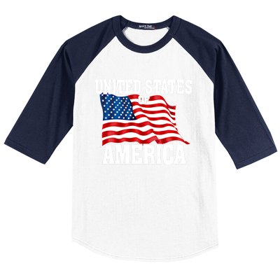 United States Of America Us Flag 4th Of July Gift Baseball Sleeve Shirt