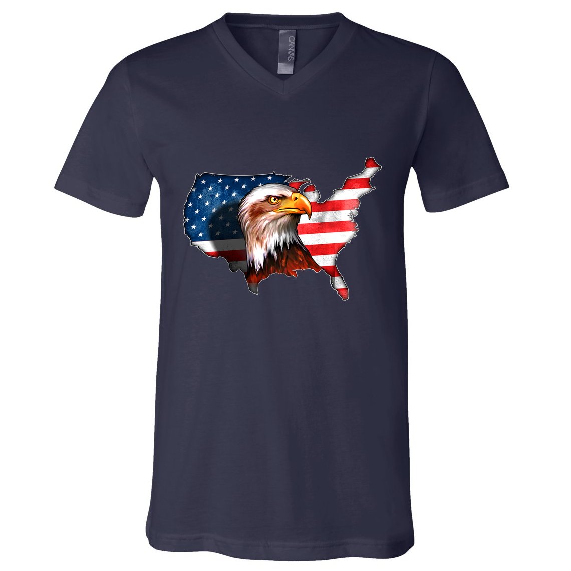 United States Of America Bald Eagle V-Neck T-Shirt