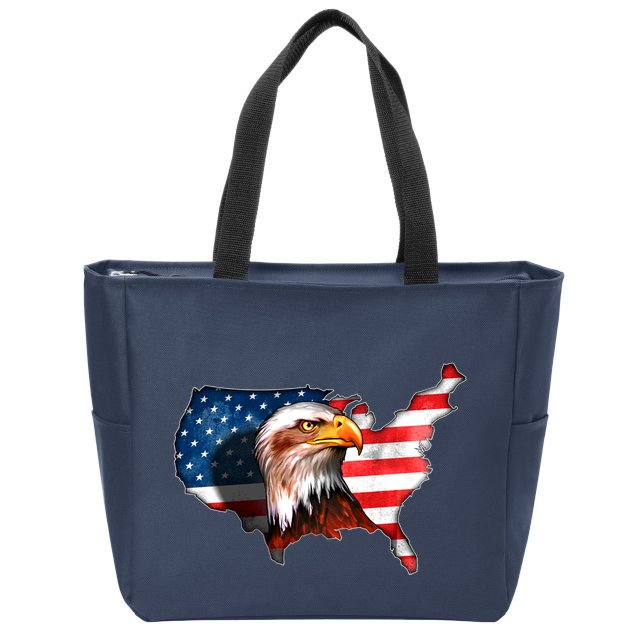United States Of America Bald Eagle Zip Tote Bag