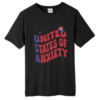 United States of Anxiety Sarcastic USA 4th of July Tall Fusion ChromaSoft Performance T-Shirt