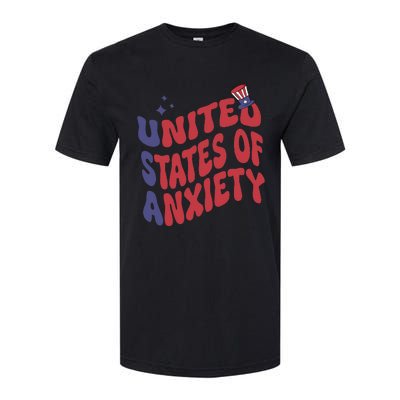 United States of Anxiety Sarcastic USA 4th of July Softstyle CVC T-Shirt