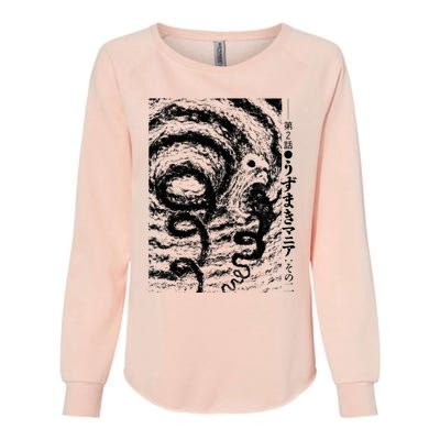 Uzumaki Spiral Obsession Swirl Womens California Wash Sweatshirt