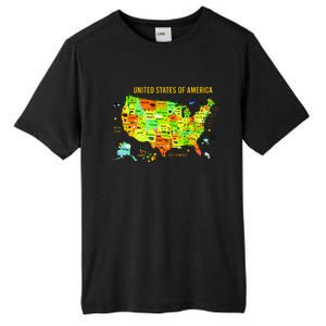 United States Of America Colorful Illustration Tall Fusion ChromaSoft Performance T-Shirt