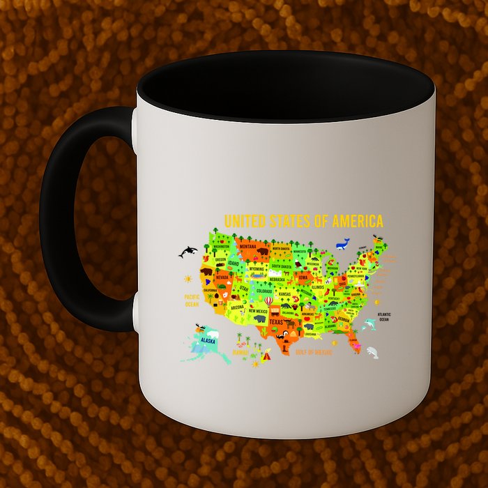 United States Of America Colorful Illustration Mug