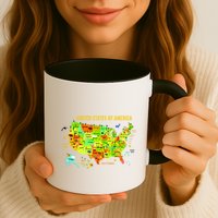 United States Of America Colorful Illustration Mug