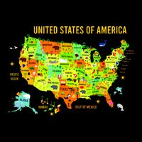 United States Of America Colorful Illustration Mug