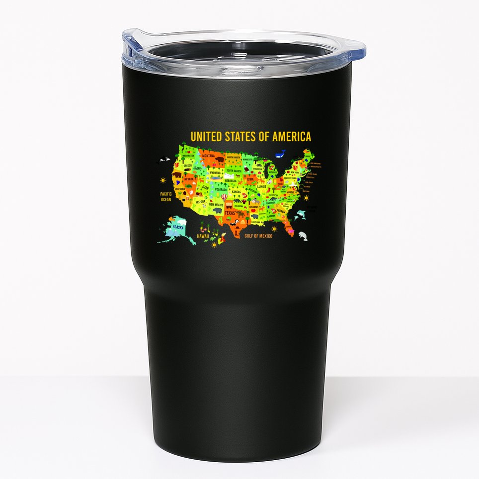 United States Of America Colorful Illustration Tumbler