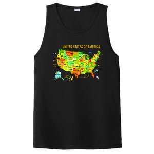 United States Of America Colorful Illustration PosiCharge Competitor Tank