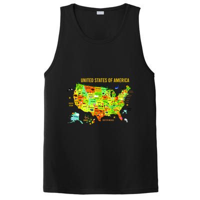 United States Of America Colorful Illustration PosiCharge Competitor Tank