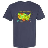 United States Of America Colorful Illustration Garment-Dyed Heavyweight T-Shirt