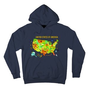 United States Of America Colorful Illustration Hoodie