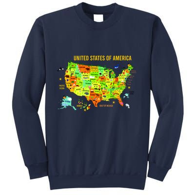 United States Of America Colorful Illustration Sweatshirt