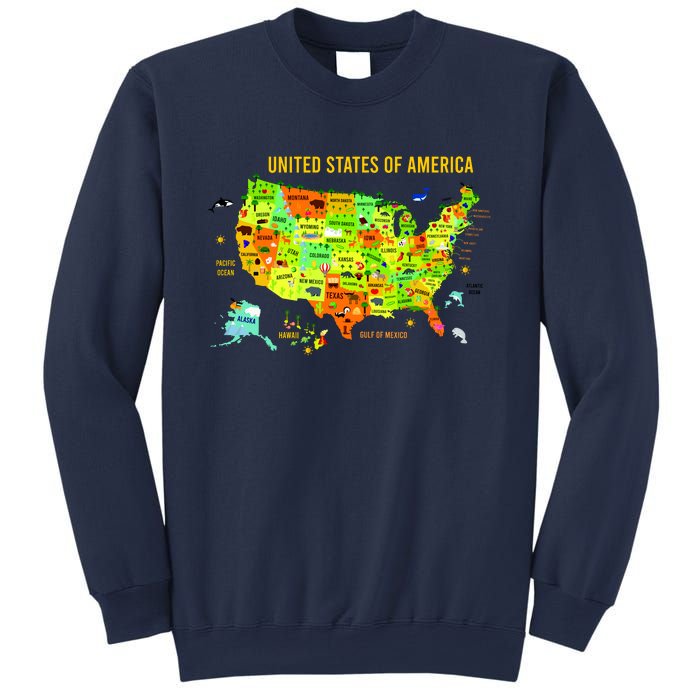 United States Of America Colorful Illustration Sweatshirt