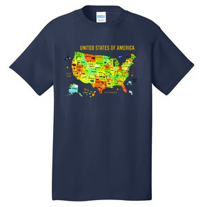 United States Of America Colorful Illustration Tall T-Shirt