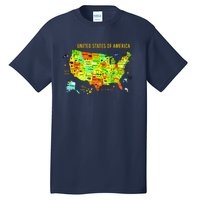 United States Of America Colorful Illustration Tall T-Shirt