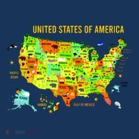 United States Of America Colorful Illustration Tall T-Shirt