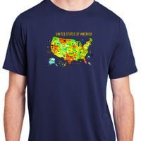 United States Of America Colorful Illustration Adult ChromaSoft Performance T-Shirt