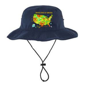 United States Of America Colorful Illustration Legacy Cool Fit Booney Bucket Hat