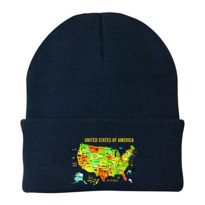 United States Of America Colorful Illustration Beanie