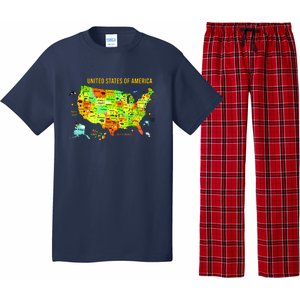 United States Of America Colorful Illustration Pajama Set