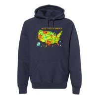 United States Of America Colorful Illustration Premium Hoodie