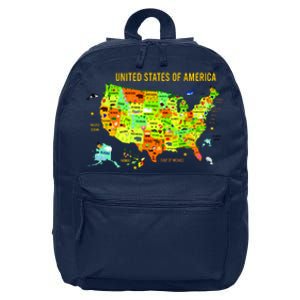 United States Of America Colorful Illustration 16 in Basic Backpack