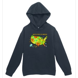 United States Of America Colorful Illustration Urban Pullover Hoodie