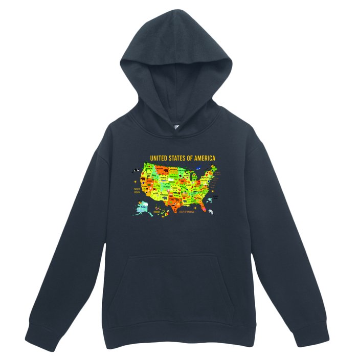 United States Of America Colorful Illustration Urban Pullover Hoodie