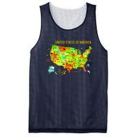 United States Of America Colorful Illustration Mesh Reversible Basketball Jersey Tank