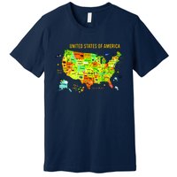 United States Of America Colorful Illustration Premium T-Shirt