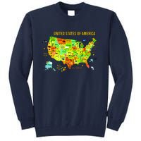 United States Of America Colorful Illustration Tall Sweatshirt