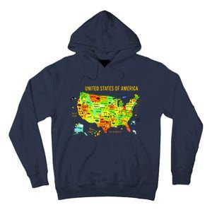 United States Of America Colorful Illustration Tall Hoodie