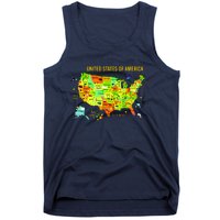 United States Of America Colorful Illustration Tank Top