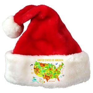 United States Of America Colorful Illustration Premium Christmas Santa Hat