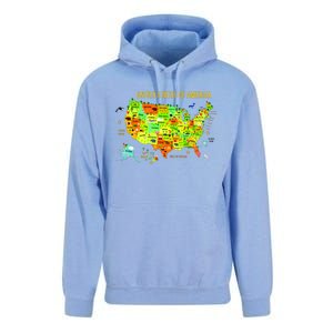 United States Of America Colorful Illustration Unisex Surf Hoodie