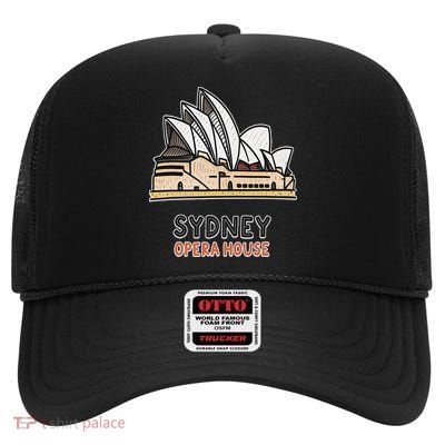 Unique Sydney Opera House Inspired Art Australia High Crown Mesh Back Trucker Hat
