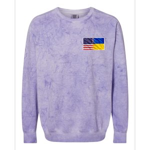 United States Of America I Stand With Ukraine Flag Support Colorblast Crewneck Sweatshirt