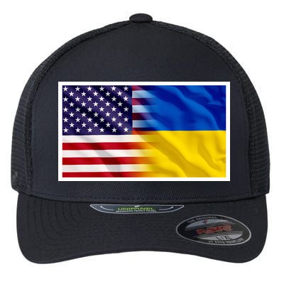 United States Of America I Stand With Ukraine Flag Support Flexfit Unipanel Trucker Cap