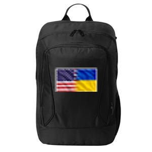 United States Of America I Stand With Ukraine Flag Support City Backpack