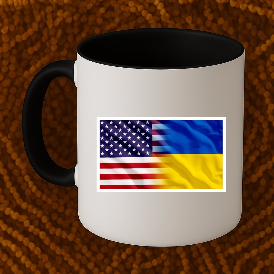 United States Of America I Stand With Ukraine Flag Support Mug