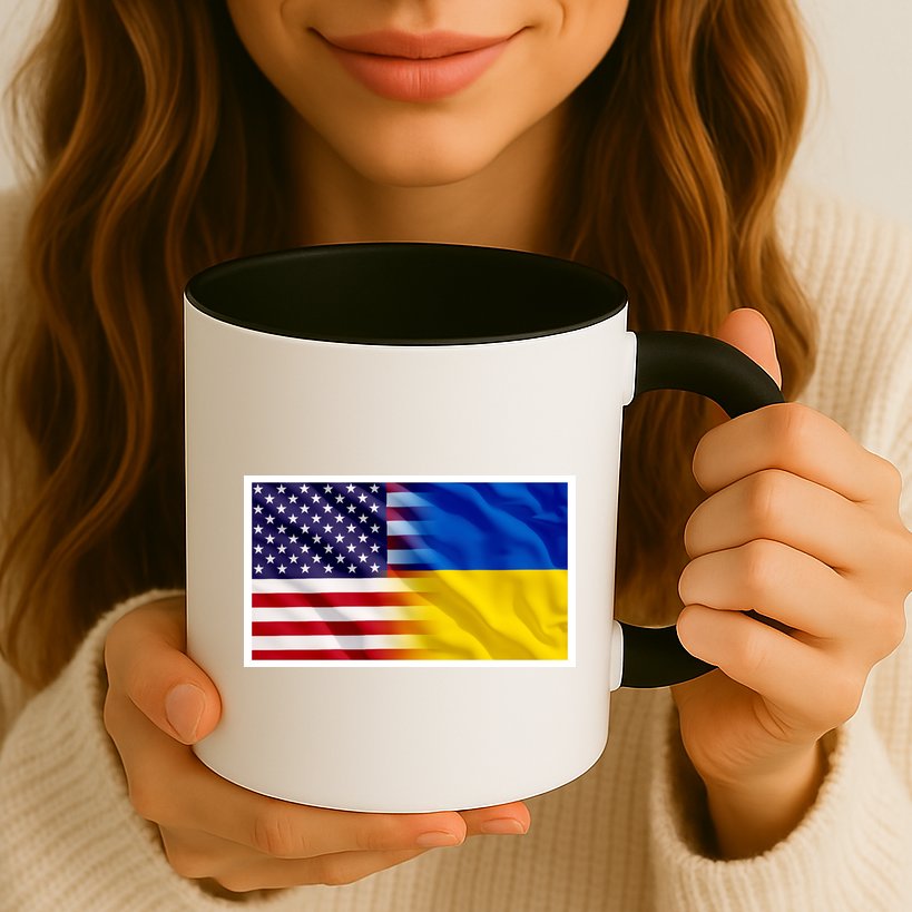 United States Of America I Stand With Ukraine Flag Support Mug