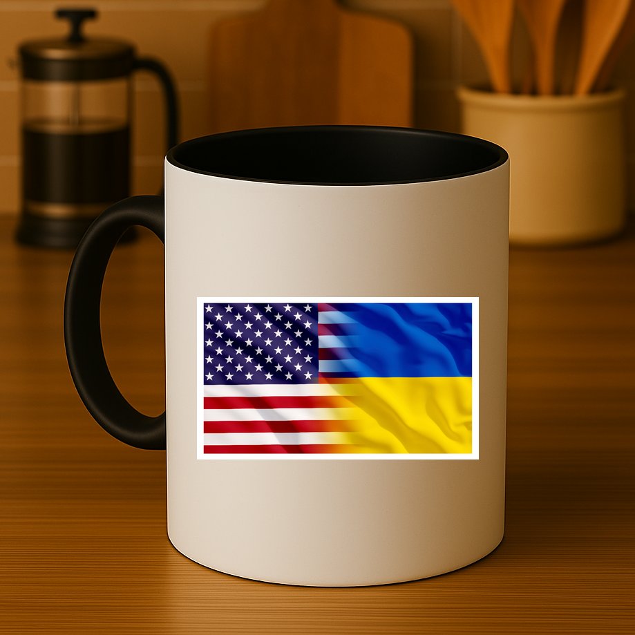 United States Of America I Stand With Ukraine Flag Support Mug