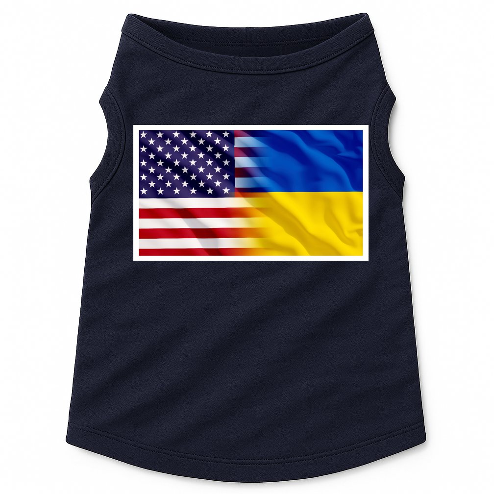 United States Of America I Stand With Ukraine Flag Support Doggie Tank