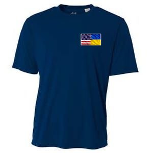 United States Of America I Stand With Ukraine Flag Support Cooling Performance Crew T-Shirt